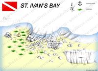 Croatia Divers - Dive Site Map of St Ivan's Bay
